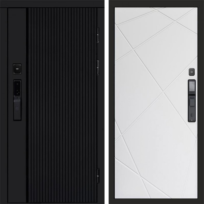 Входная дверь Smart (Смарт) Урбан Блэк (Black) Лучи белый