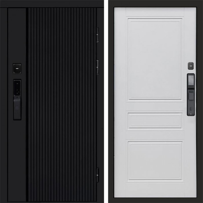 Входная дверь Smart (Смарт) Урбан Блэк (Black) Классика Белый матовый