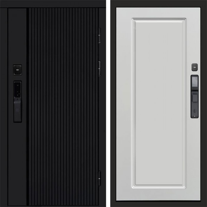 Входная дверь Smart (Смарт) Урбан Блэк (Black) Гранд Белый Софт