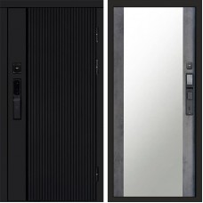 Входная дверь Smart (Смарт) Урбан Блэк (Black) Зеркало 27 бетон темный