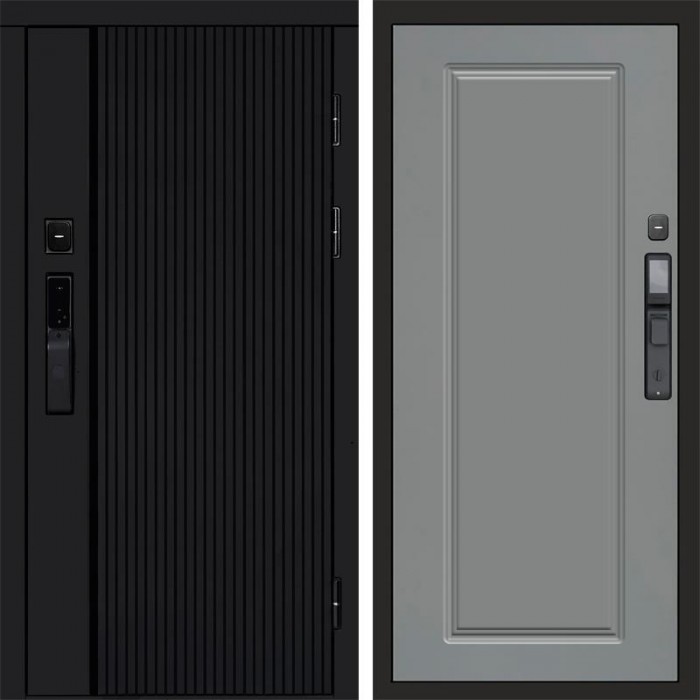 Входная дверь Smart (Смарт) Урбан Блэк (Black) Гранд Grey софт