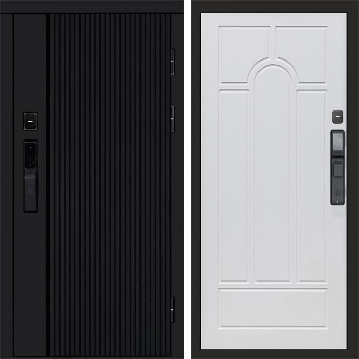 Входная дверь Smart (Смарт) Урбан Блэк (Black) Арка белое дерево