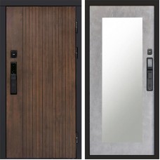 Входная дверь Smart (Смарт) Твист Ультра Зеркало триумф бетон светлый