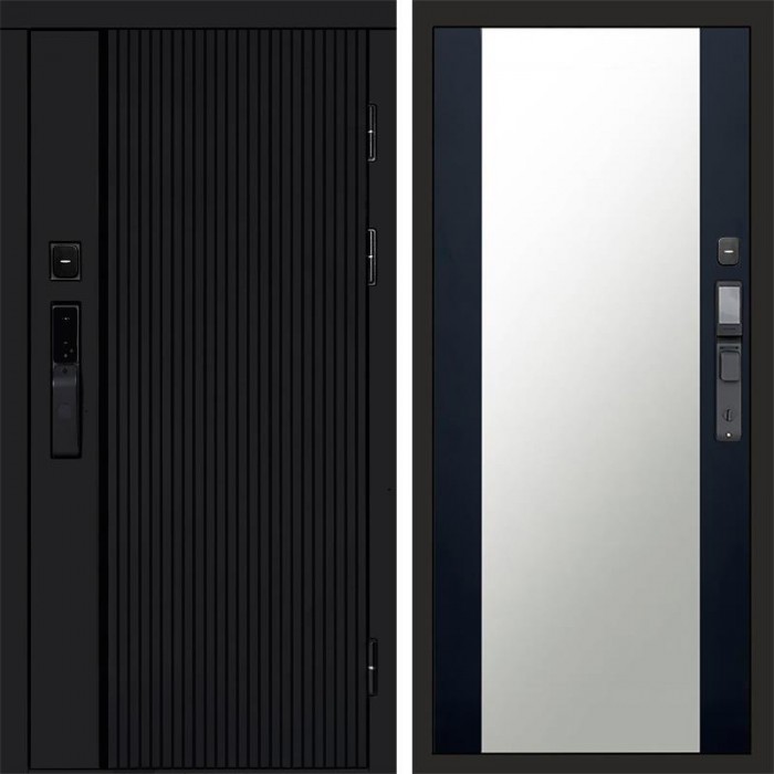 Дверь Termo Door Smart (Смарт) Твист Блэк (Black) Зеркало 27 Черный кварц + тонировка