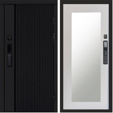 Дверь Termo Door Smart (Смарт) Твист Блэк (Black) Зеркало Триумф Белый софт