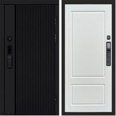Дверь входная Termo Door Smart (Смарт) Твист Блэк (Black) Марсель Белый софт