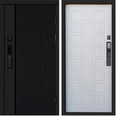 Входная дверь Smart (Смарт) Твист Блэк (Black) Престиж Белое дерево