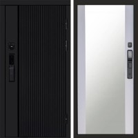 Входная дверь Smart (Смарт) Твист Блэк (Black) Зеркало 27 белый софт