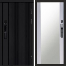 Входная дверь Smart (Смарт) Твист Блэк (Black) Зеркало 27 белый софт
