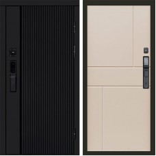 Дверь Termo Door Smart (Смарт) Твист Блэк (Black) Горизонт Слоновая кость
