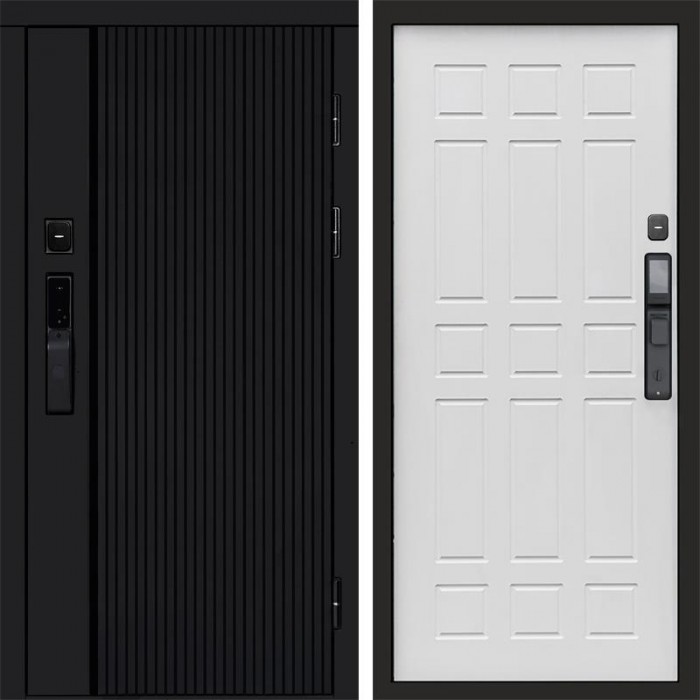 Входная дверь Smart (Смарт) Твист Блэк (Black) Спарта белое дерево