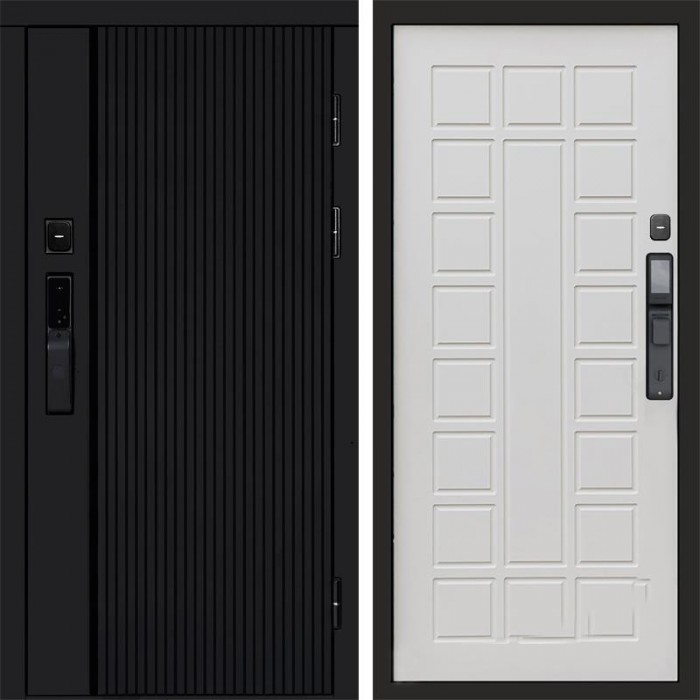 Входная дверь Smart (Смарт) Твист Блэк (Black) Престиж белый матовый