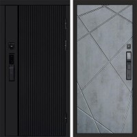 Входная дверь Smart (Смарт) Твист Блэк (Black) Лучи бетон темный