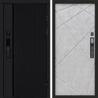 Входная дверь Smart (Смарт) Твист Блэк (Black) Лучи бетон светлый