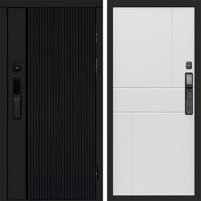 Входная дверь Smart (Смарт) Твист Блэк (Black) Горизонт белый