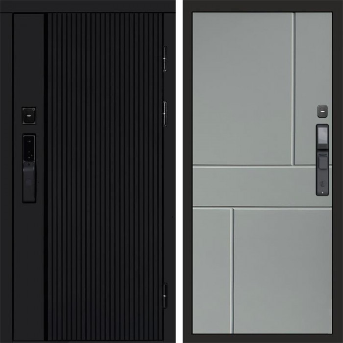 Дверь Termo Door Smart (Смарт) Твист Блэк (Black) Горизонт Grey софт