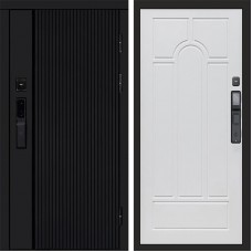Входная дверь Smart (Смарт) Твист Блэк (Black) Арка белое дерево