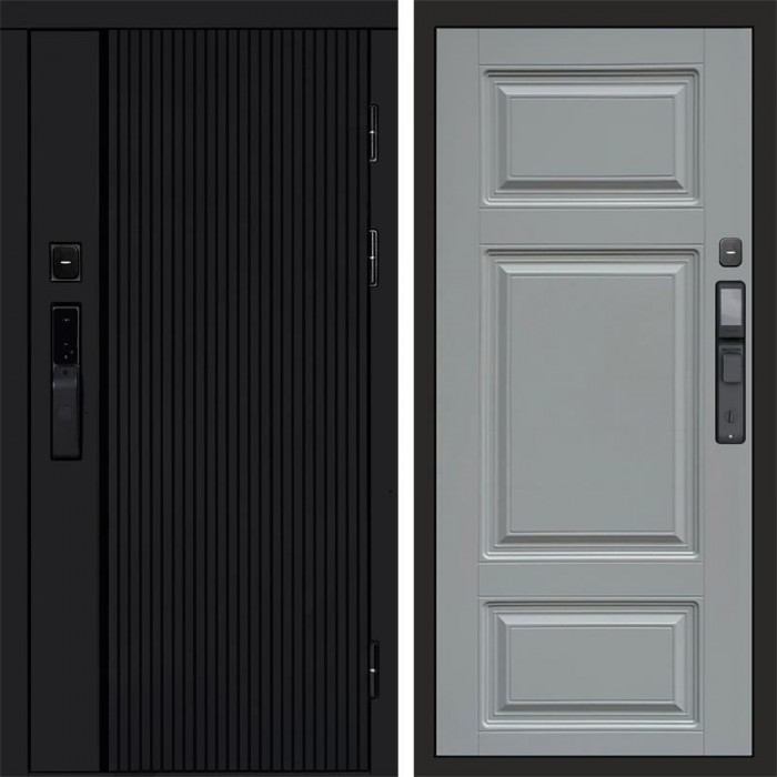 Дверь Termo Door Smart (Смарт) Твист Блэк (Black) Лион Grey софт