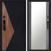 Входная дверь Smart (Смарт) Матрикс (Matrix) Зеркало 27 бетон темный