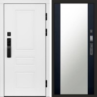 Дверь Termo Door Smart (Смарт) Орегон White Зеркало 27 Черный кварц + тонировка