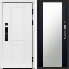 Дверь Termo Door Smart (Смарт) Орегон White Зеркало 27 Черный кварц + тонировка
