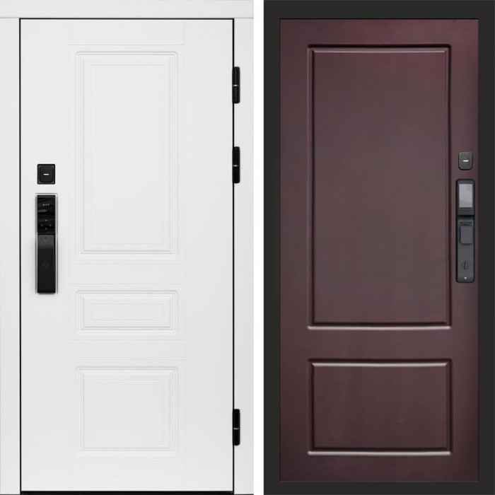 Дверь входная Termo Door Smart (Смарт) Орегон White Марсель Шоколад