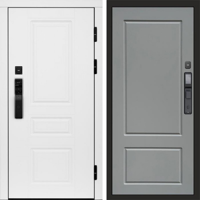Дверь входная Termo Door Smart (Смарт) Орегон White Марсель Grey софт