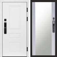 Входная дверь Smart (Смарт) Орегон White Зеркало 27 белый софт