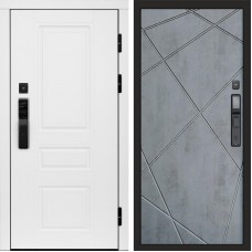 Входная дверь Smart (Смарт) Орегон White Лучи бетон темный