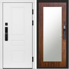 Входная дверь Smart (Смарт) Орегон White Зеркало триумф дуб