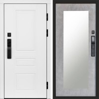 Входная дверь Smart (Смарт) Орегон White Зеркало триумф бетон светлый
