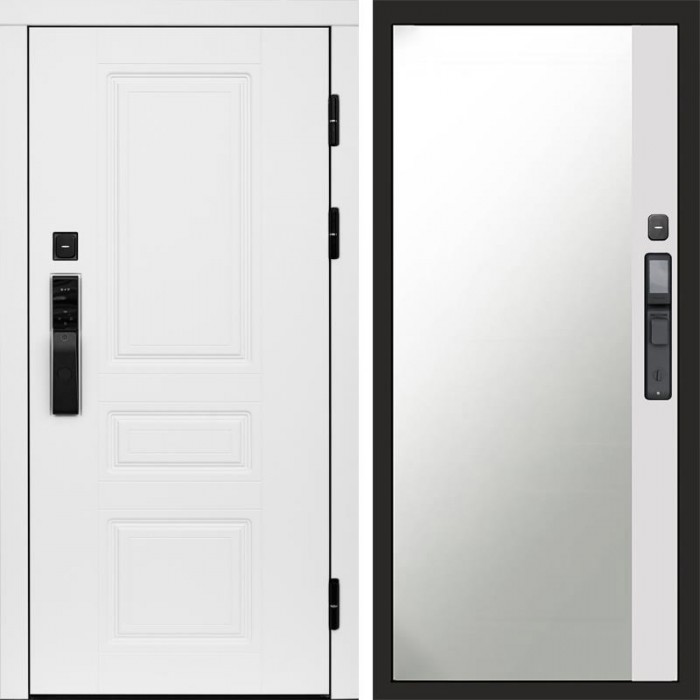 Дверь Termo Door Smart (Смарт) Орегон White Зеркало фацет Черный кварц