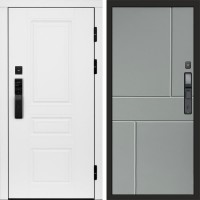 Дверь Termo Door Smart (Смарт) Орегон White Горизонт Grey софт
