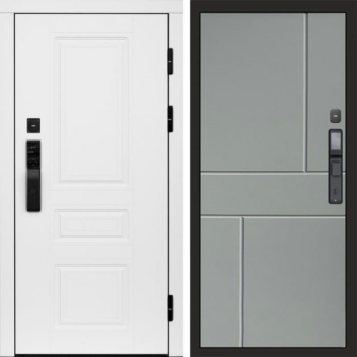 Дверь Termo Door Smart (Смарт) Орегон White Горизонт Grey софт