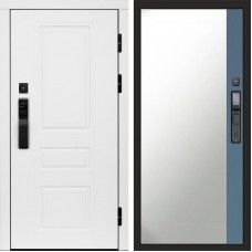 Входная дверь Smart (Смарт) Орегон White Зеркало фацет Grey софт