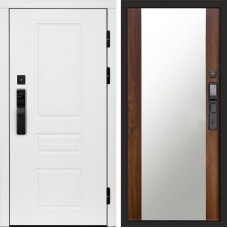 Входная дверь Smart (Смарт) Орегон White Зеркало 27 дуб