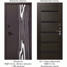 Леванте СБ-1 (Ясень черный / Орех рифленый)