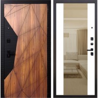 Морра панель с зеркалом Максимум (Орех каньон коньяк / Белый софт)